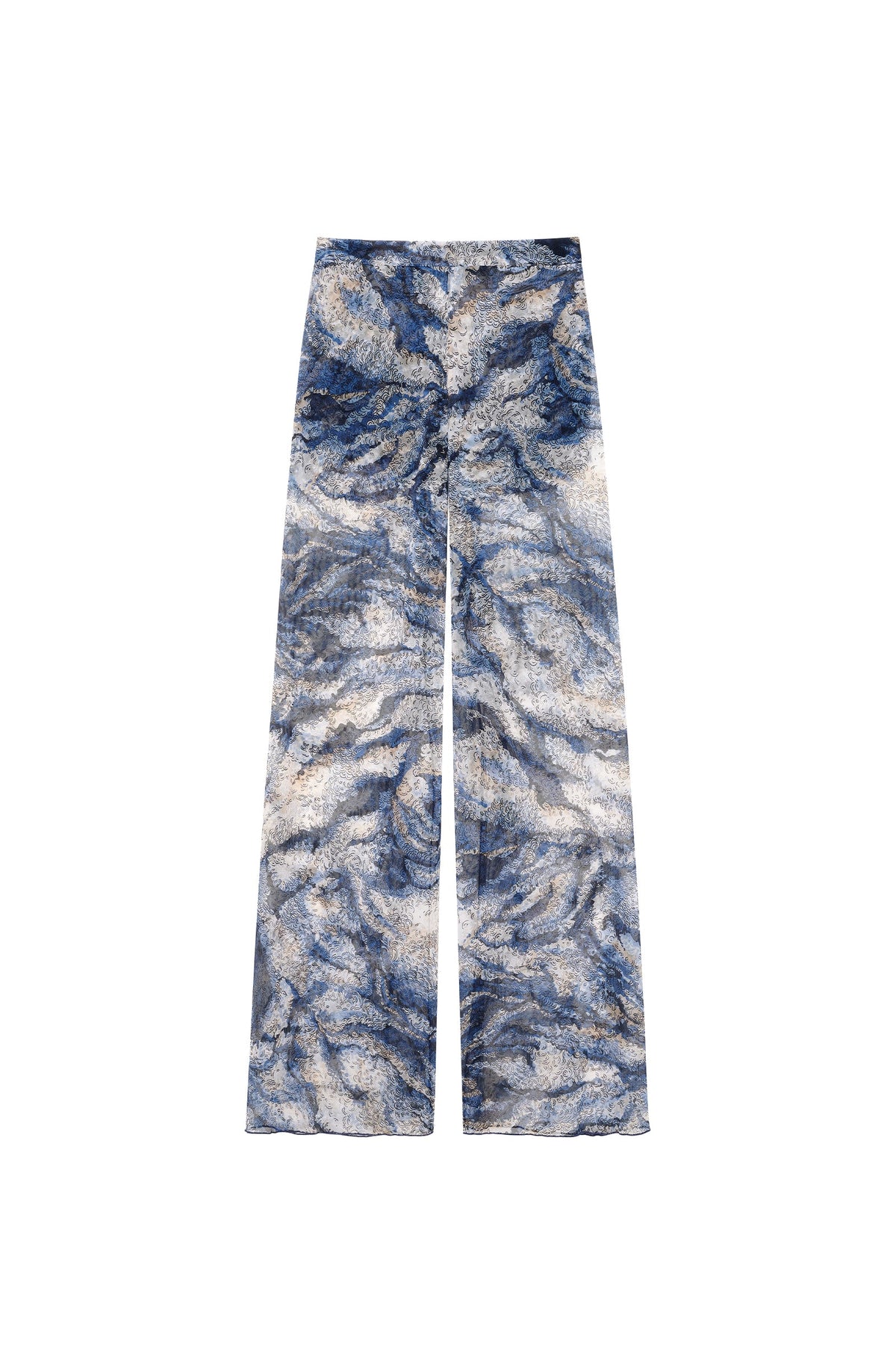 Pantalon large imprimé en tulle Paz