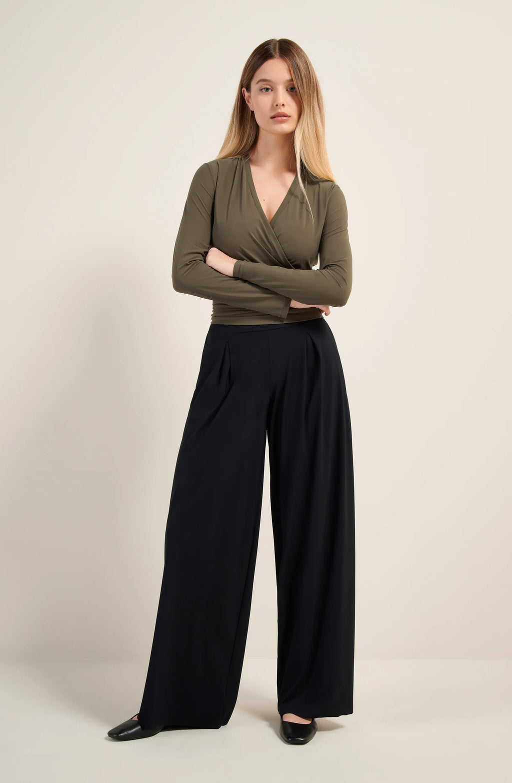 zaya Black wrap top