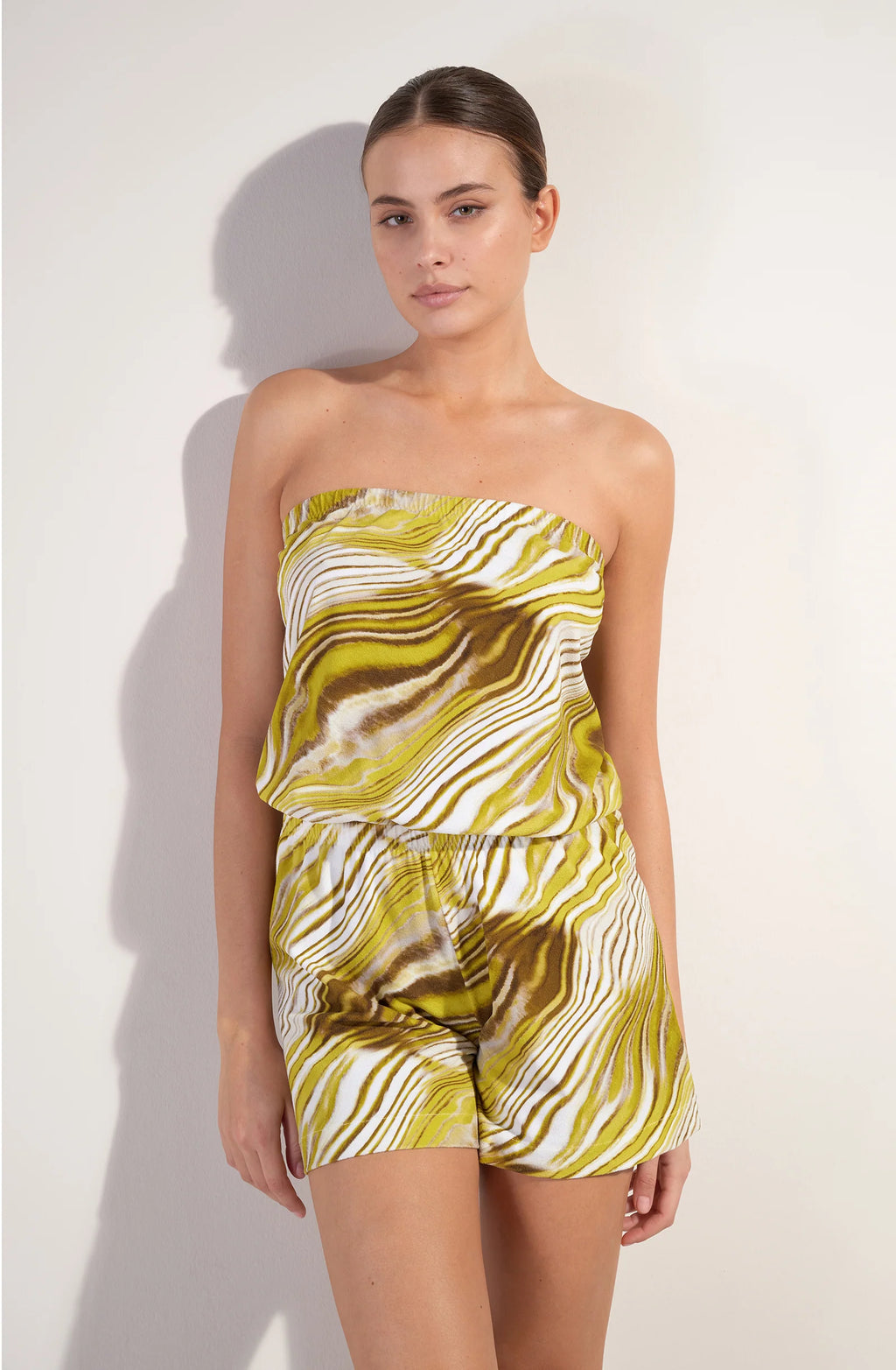 clady Short strapless printed jumpsuit