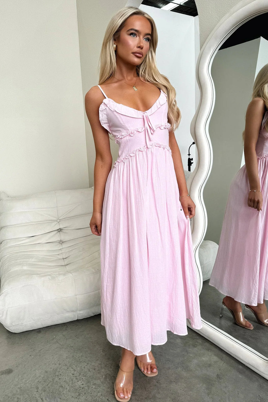 Robe Midi Nicola – Rose Bébé
