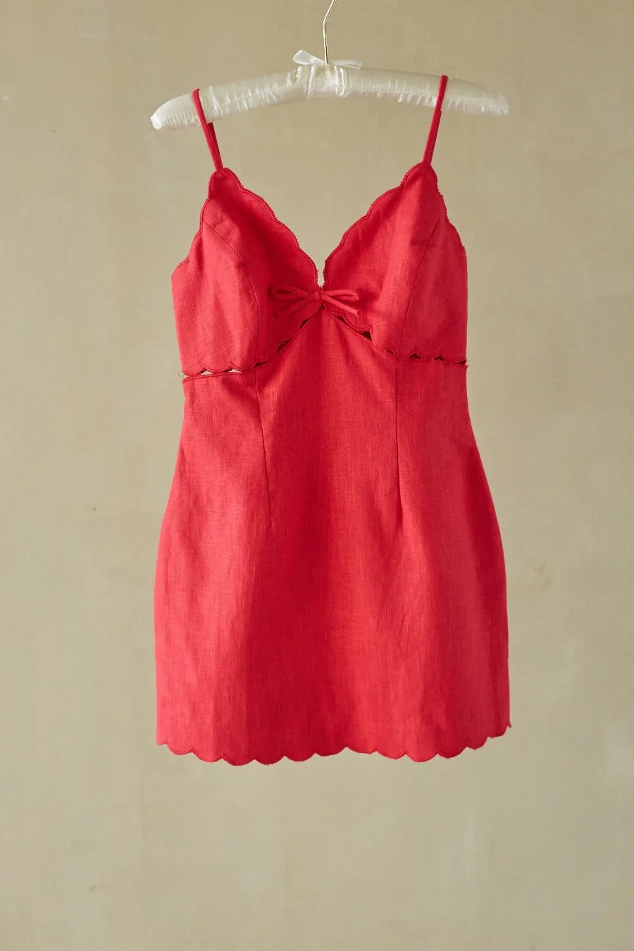 Mini-robe en lin Paulina Scallop
