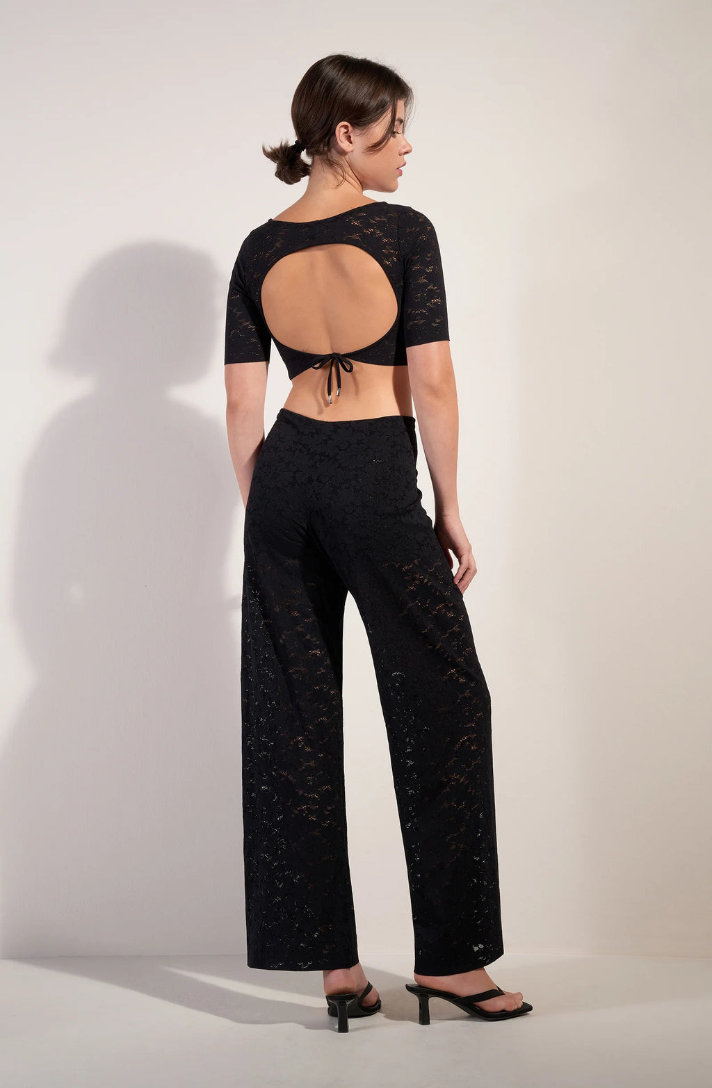 paco Black lace trousers