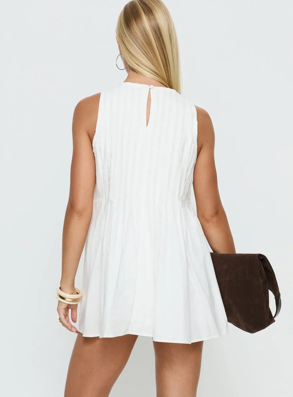 Robe mini plissée Dreamboat blanche