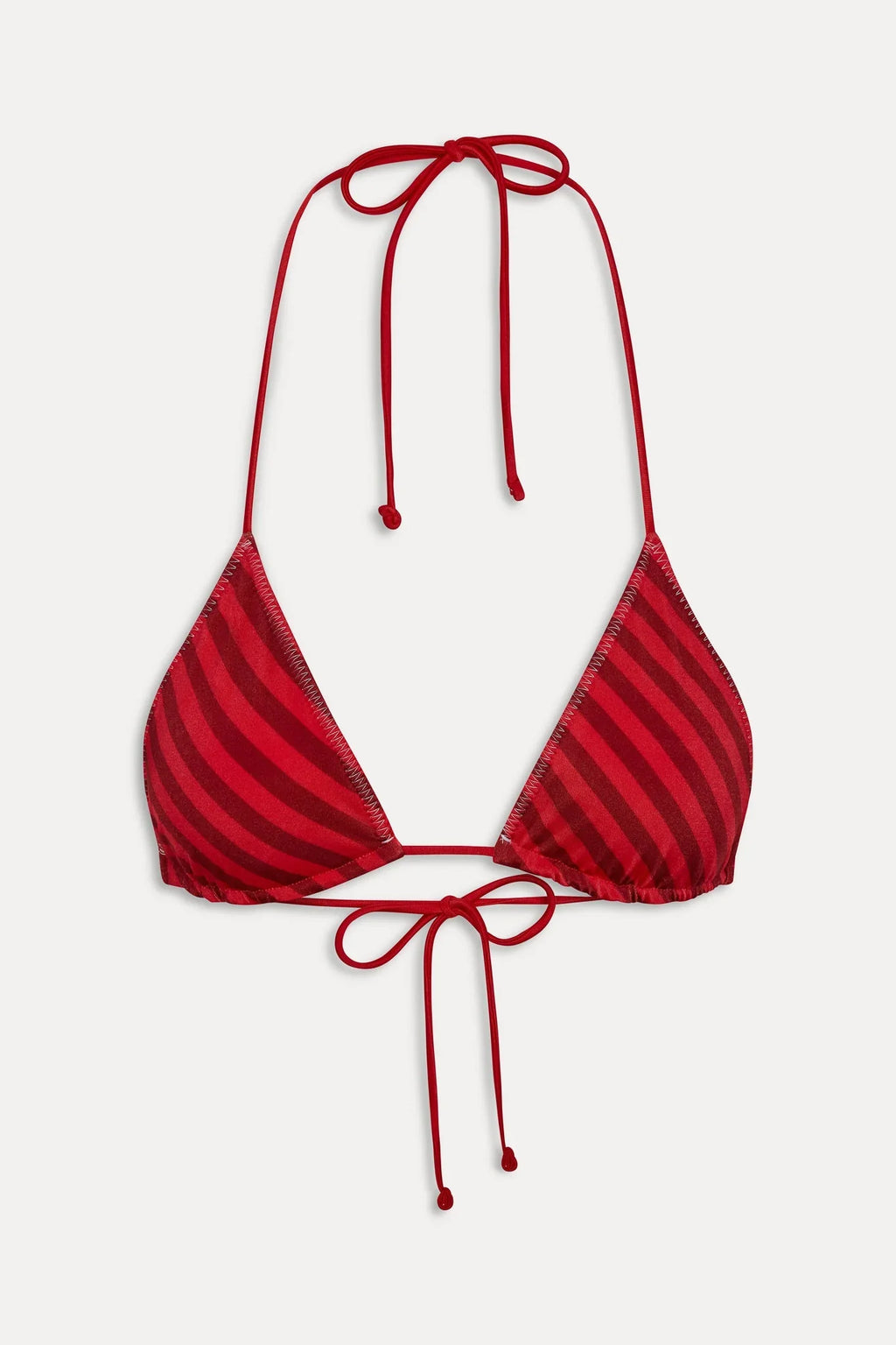 x JENNIE Nick Haut de bikini en satin - Rayures Printanières