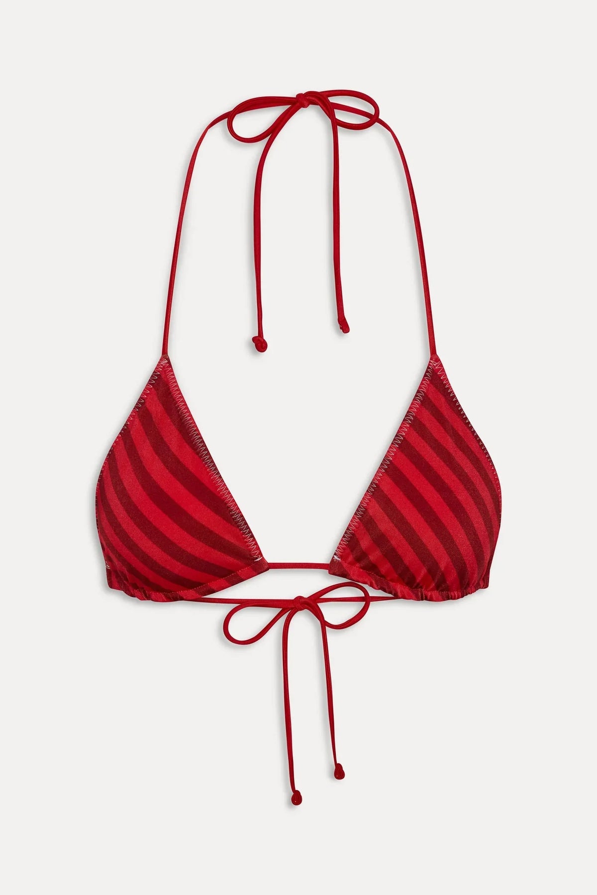 x JENNIE Nick Haut de bikini en satin - Rayures Printanières