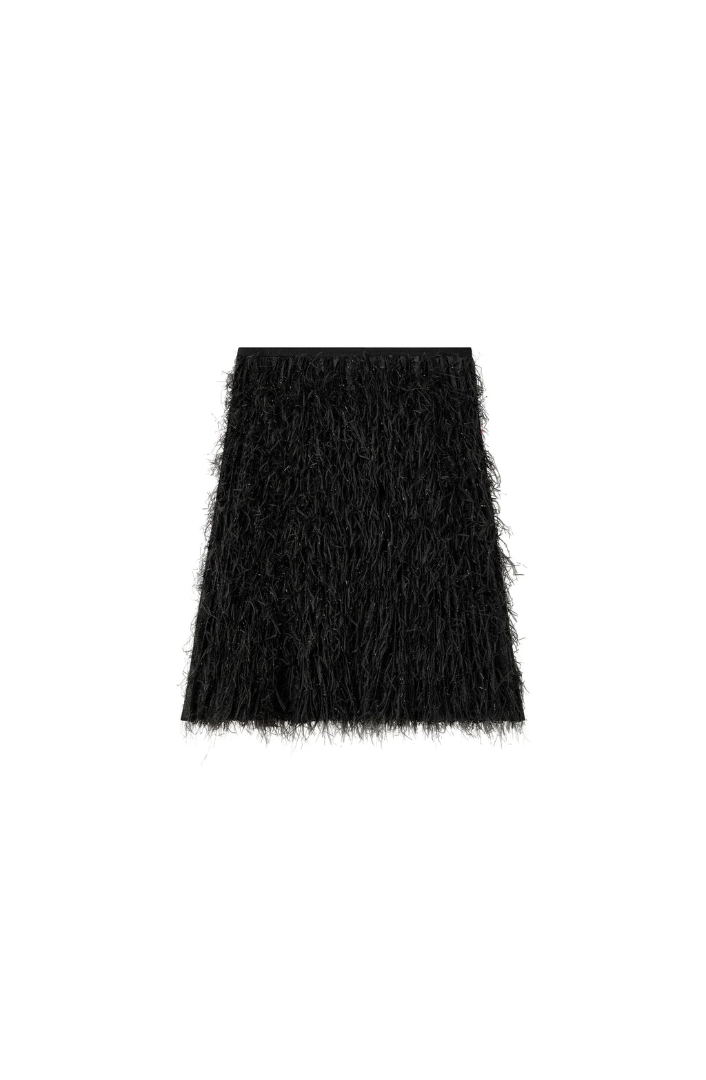 Jupe courte noire en plumes Jutta