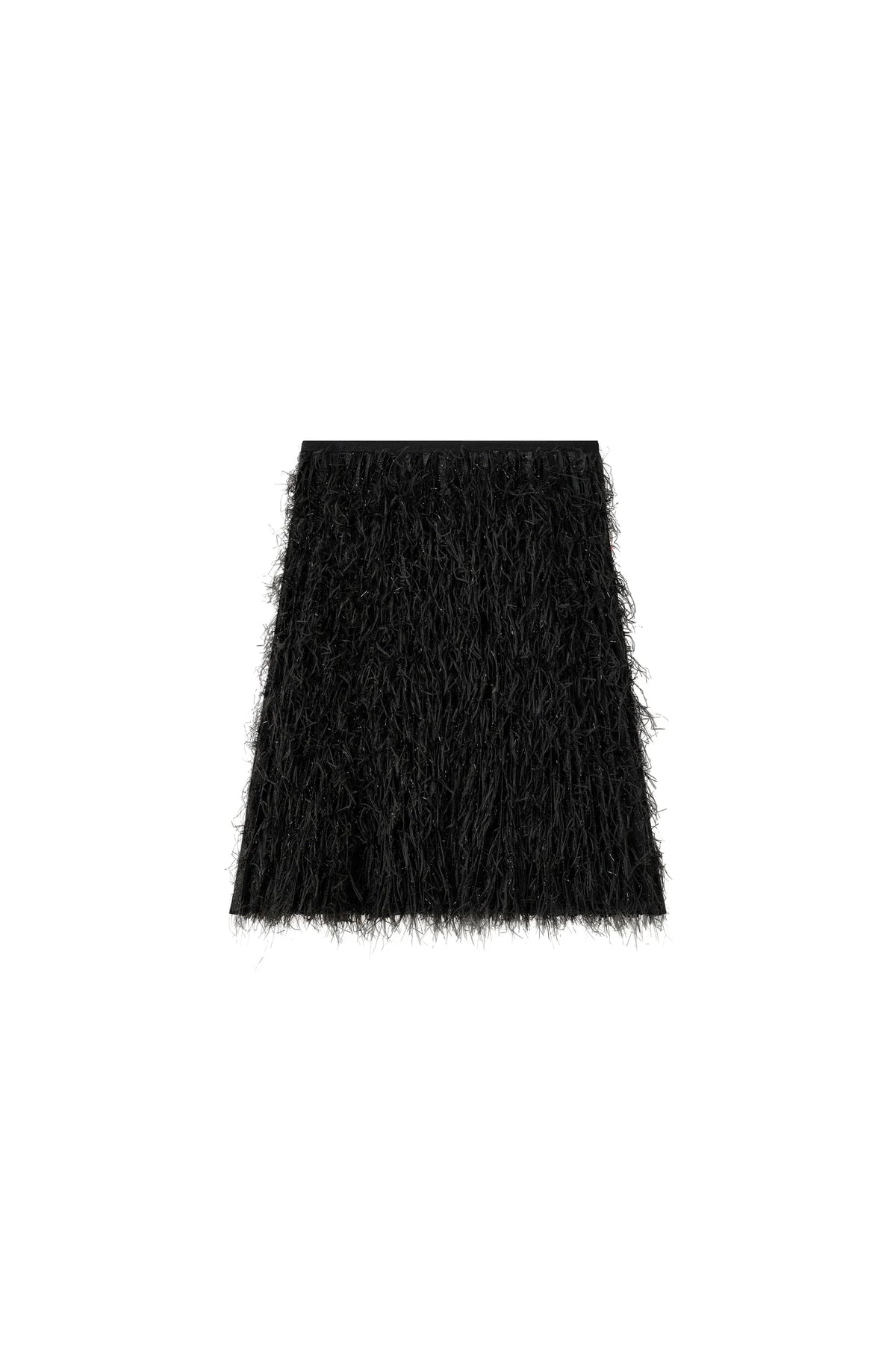 Jupe courte noire en plumes Jutta