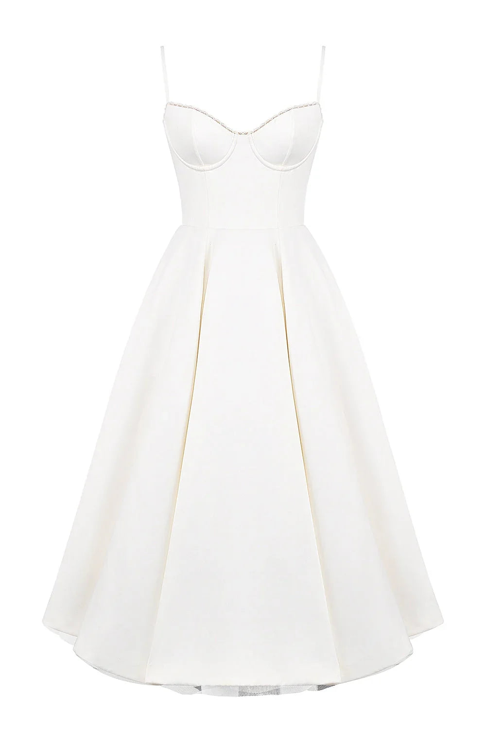 white tulle midi dress
