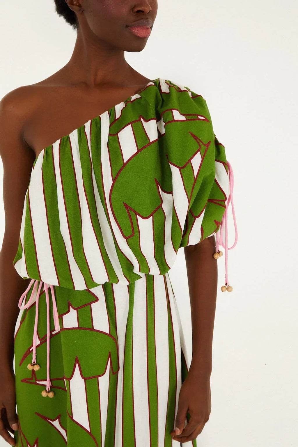 Off-White One-Shoulder Midi Dress