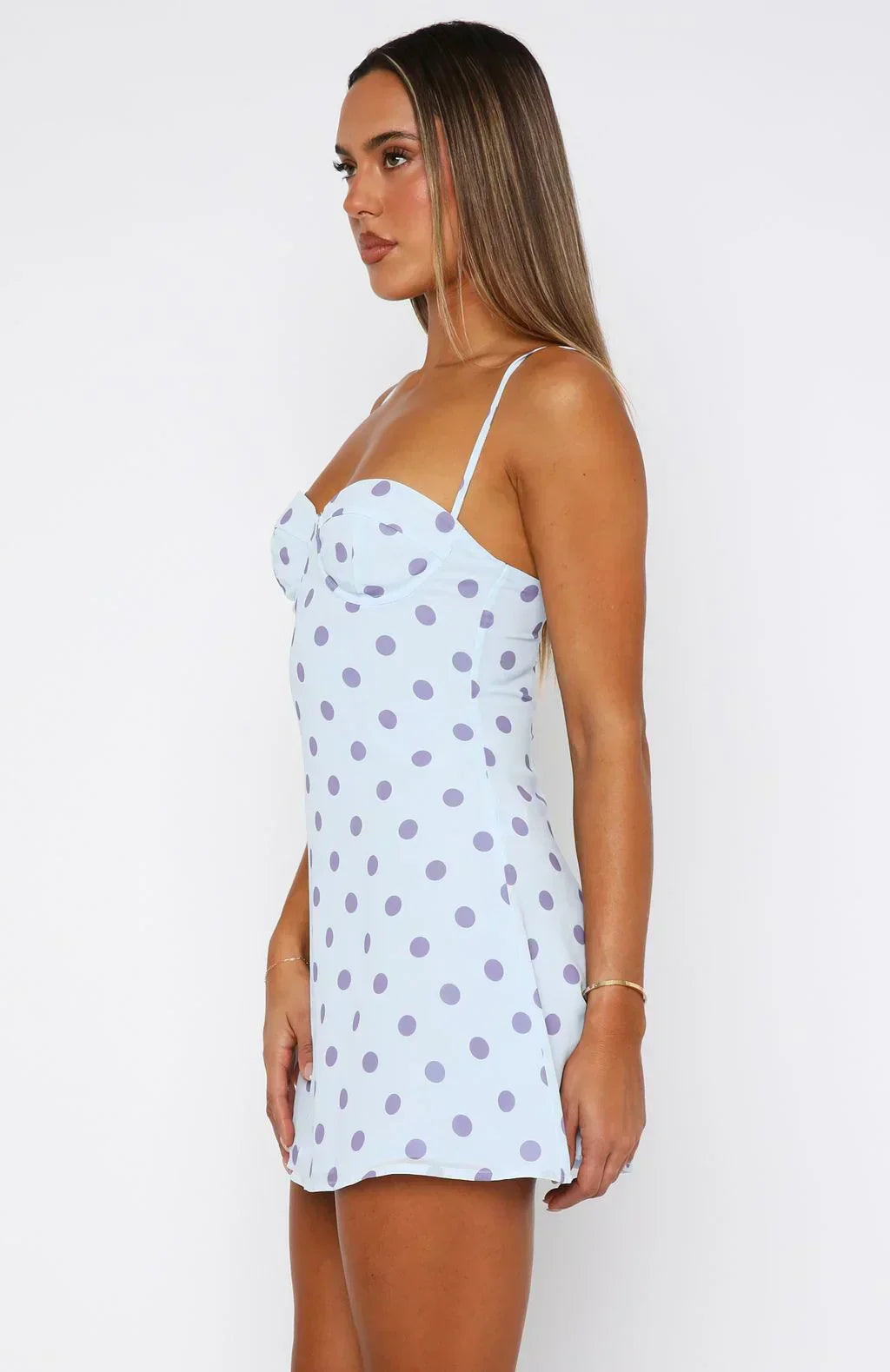 Mini-robe « In The Back Of My Mind » à pois bleu layette
