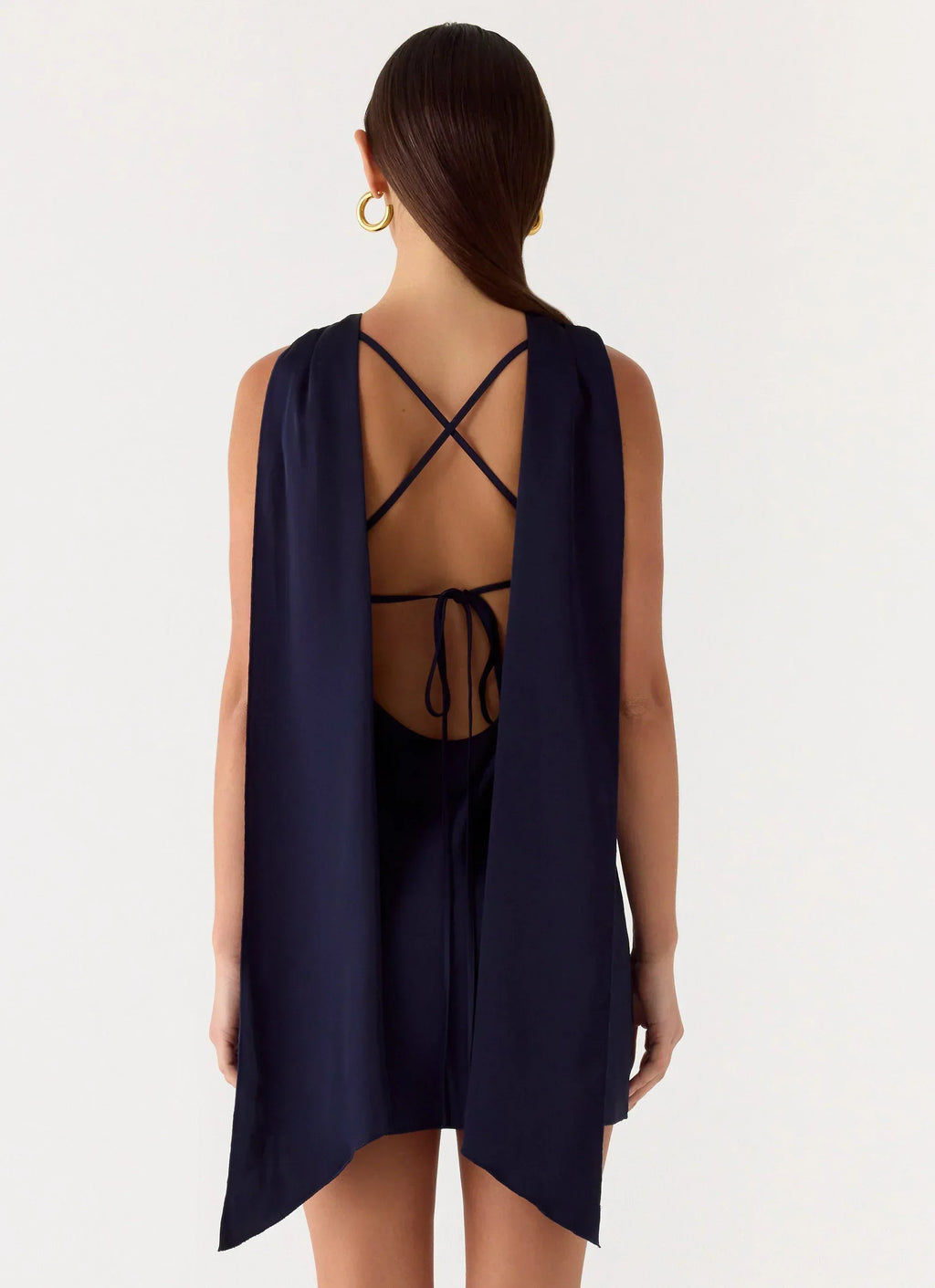 Mini-robe Cerina à col montant - Marine
