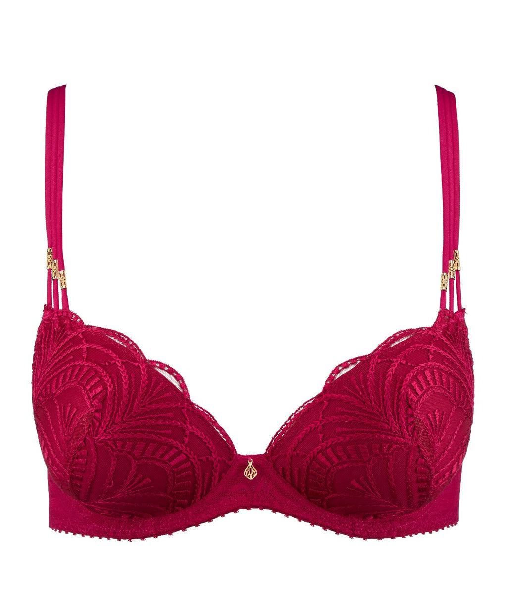 Vibes Soutien-gorge Push-up à coques Rouge Love et Uni Bordeaux