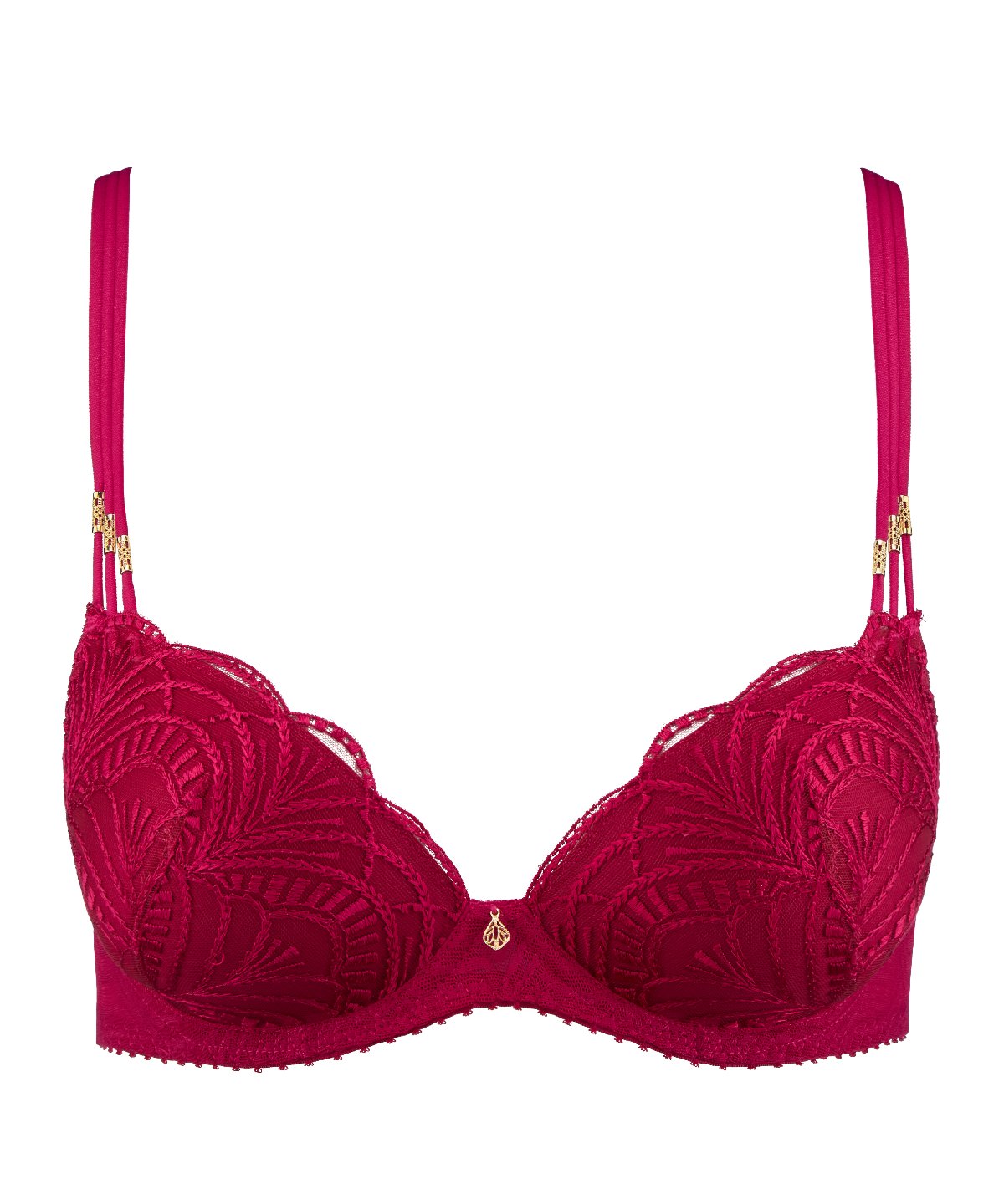 Vibes Soutien-gorge Push-up à coques Rouge Love et Uni Bordeaux