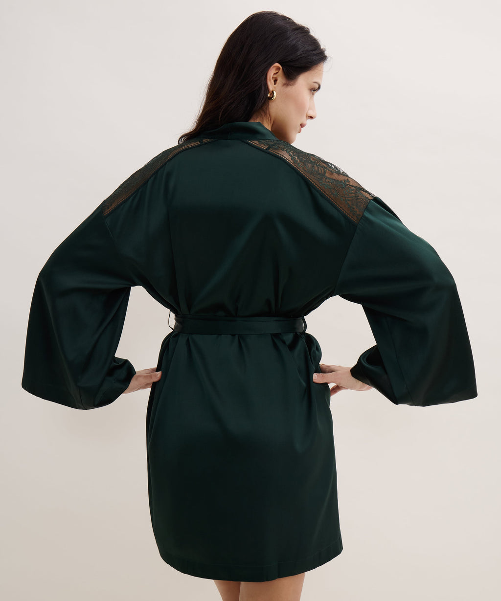 Kimono Midnight Whisper vert mystérieux