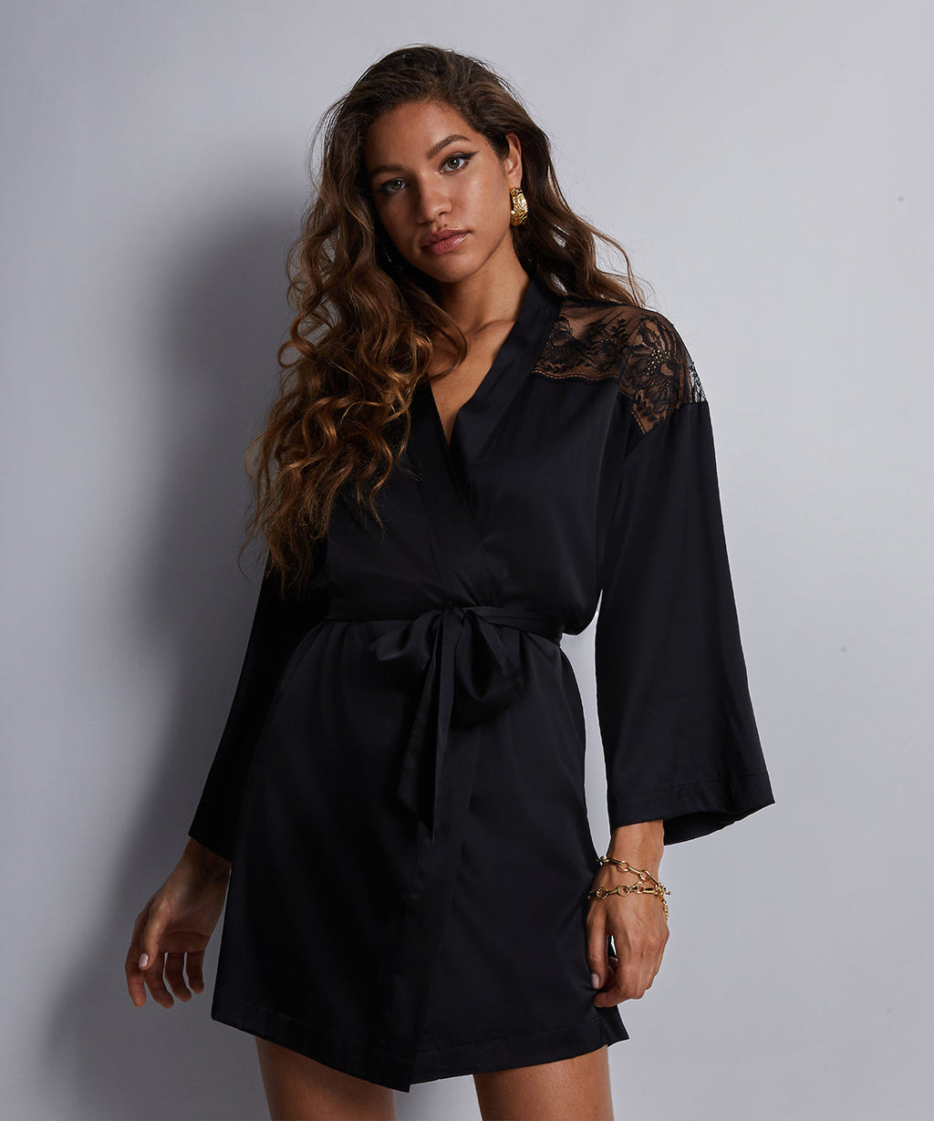 Kimono Noir Chuchotis de Minuit