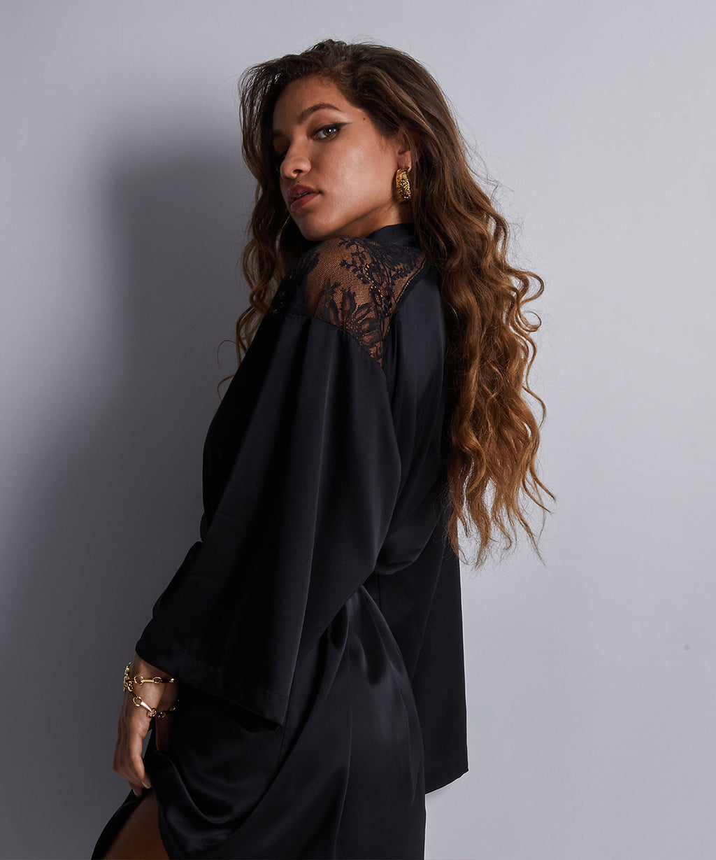 Kimono Noir Chuchotis de Minuit