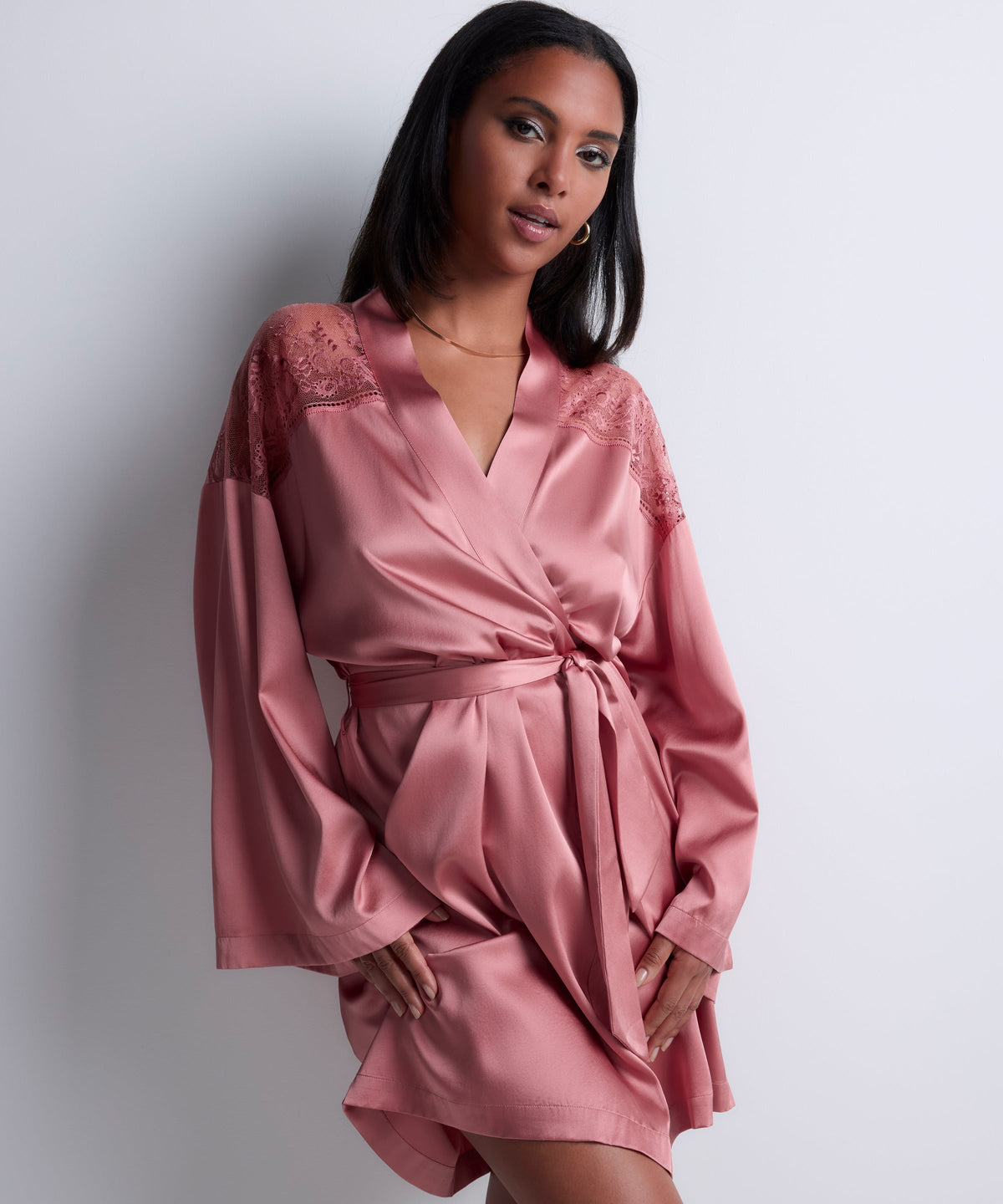Kimono Chuchotis de Minuit Rose Chaud