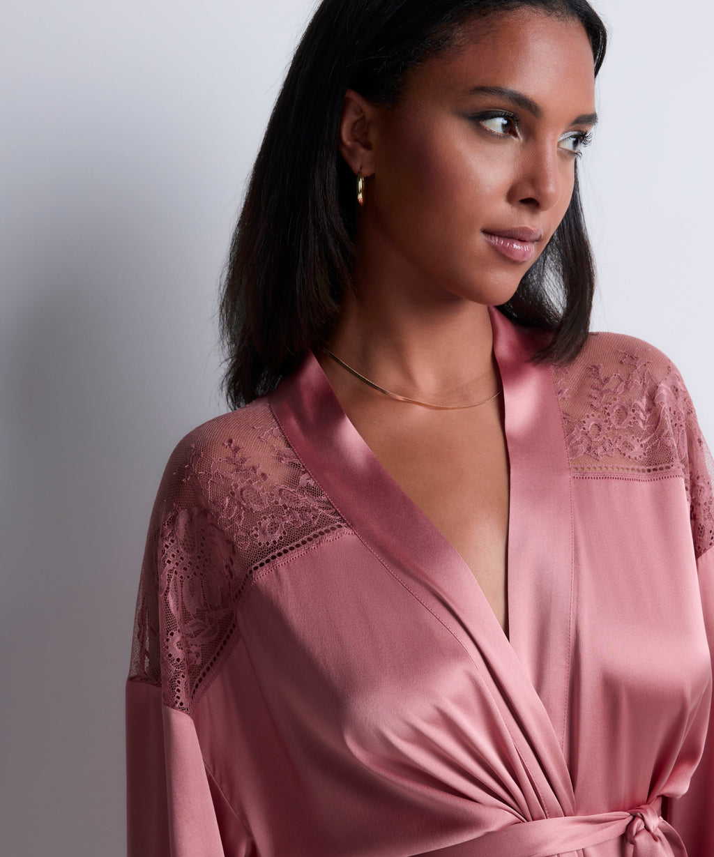 Kimono Chuchotis de Minuit Rose Chaud