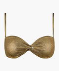 Haut de maillot de bain bandeau Sunlight Glow avec bonnets amovibles Or antique