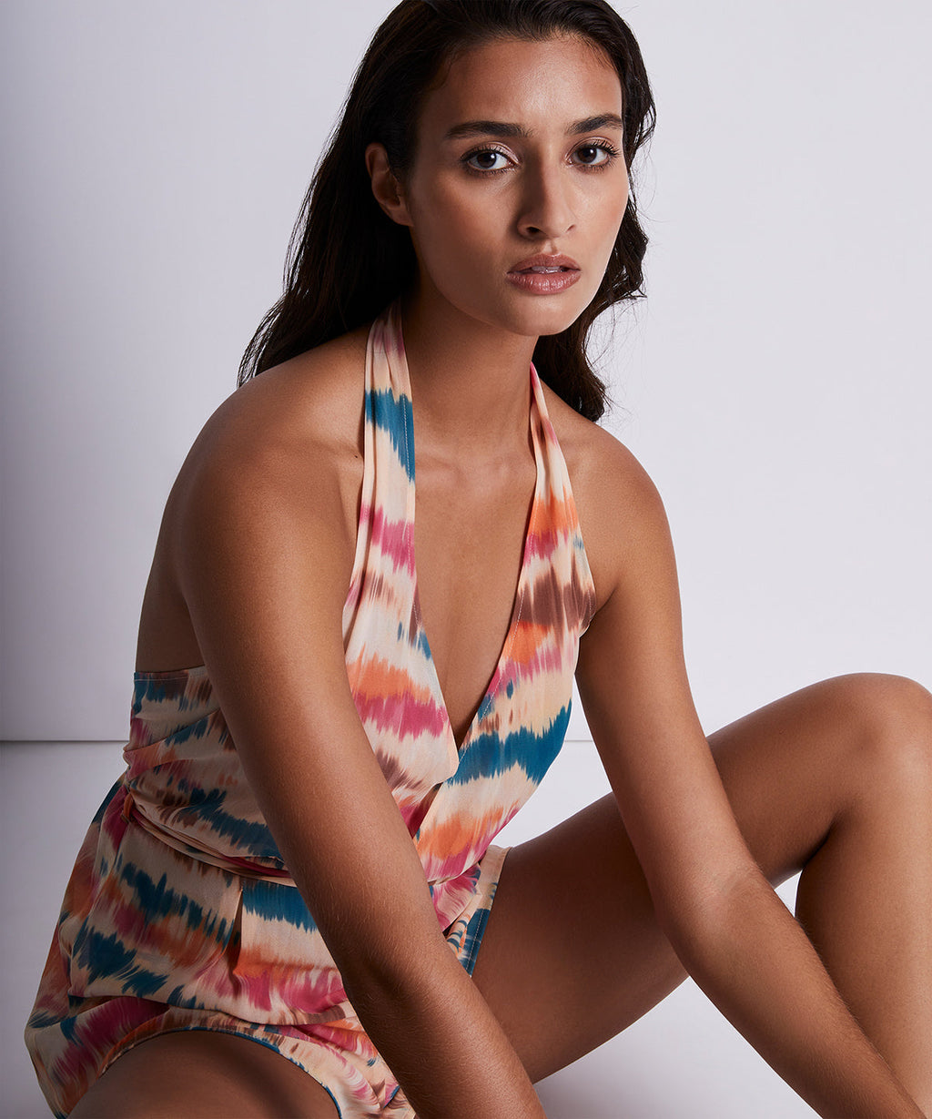 Combishort « coquillage » en voile de coton