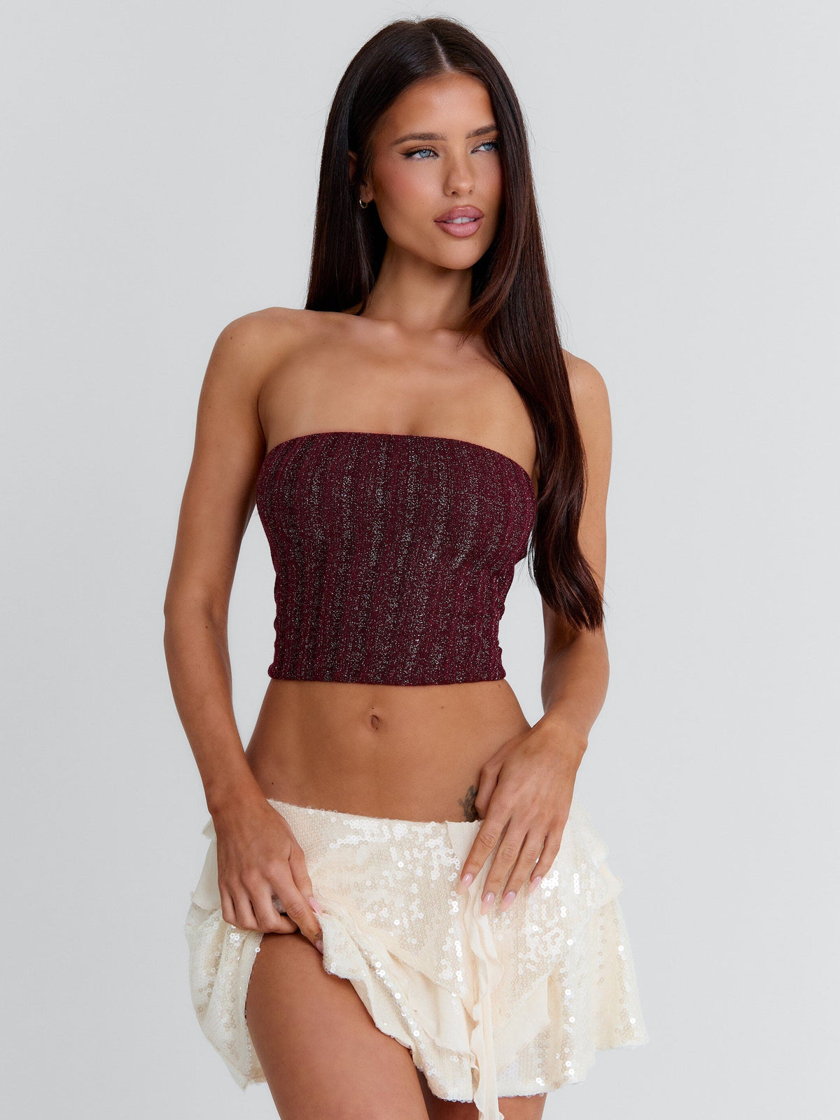 Thérèse Haut de couleur bordeaux