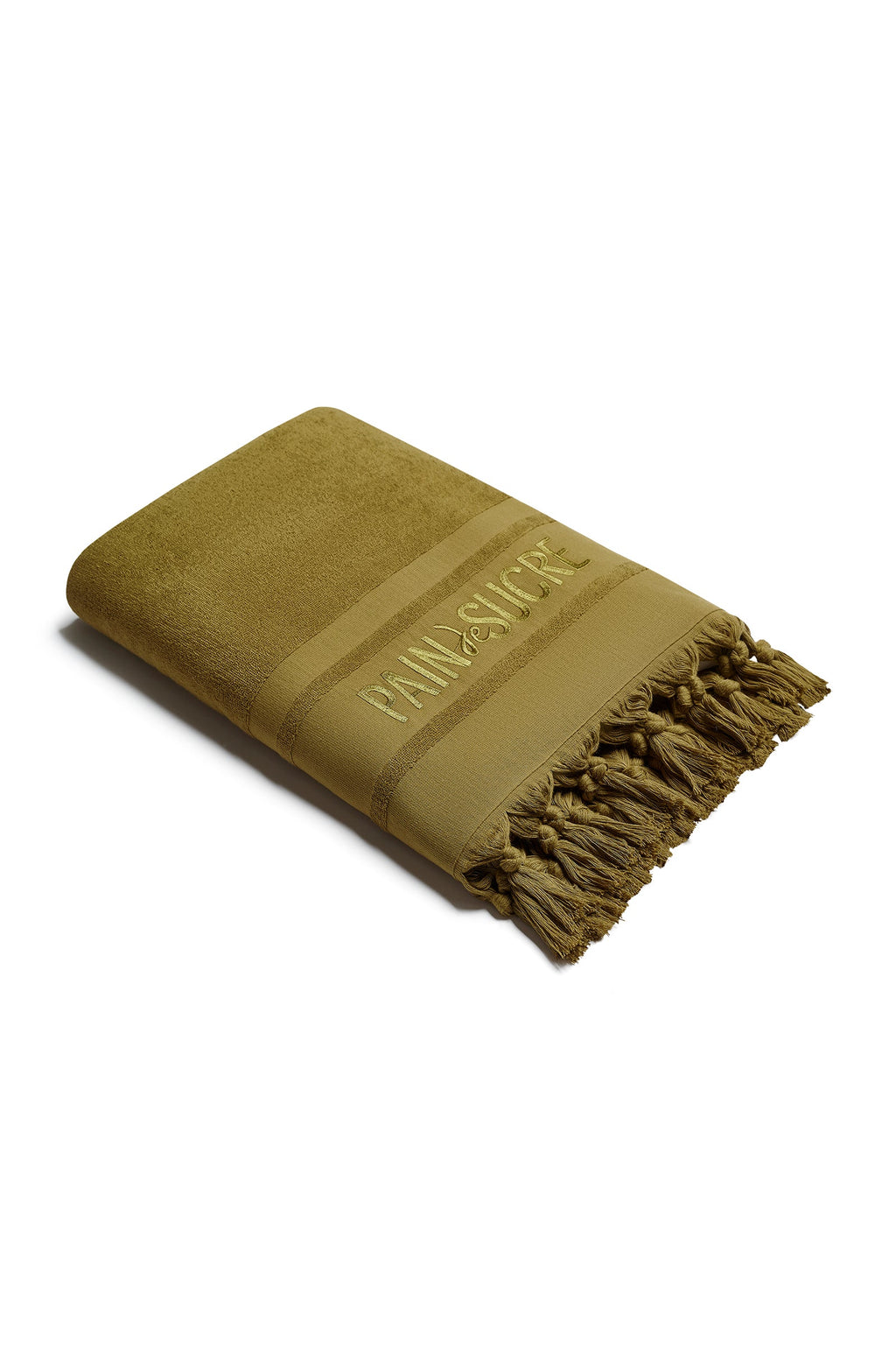 zaina Embroidered jade terry fouta towel