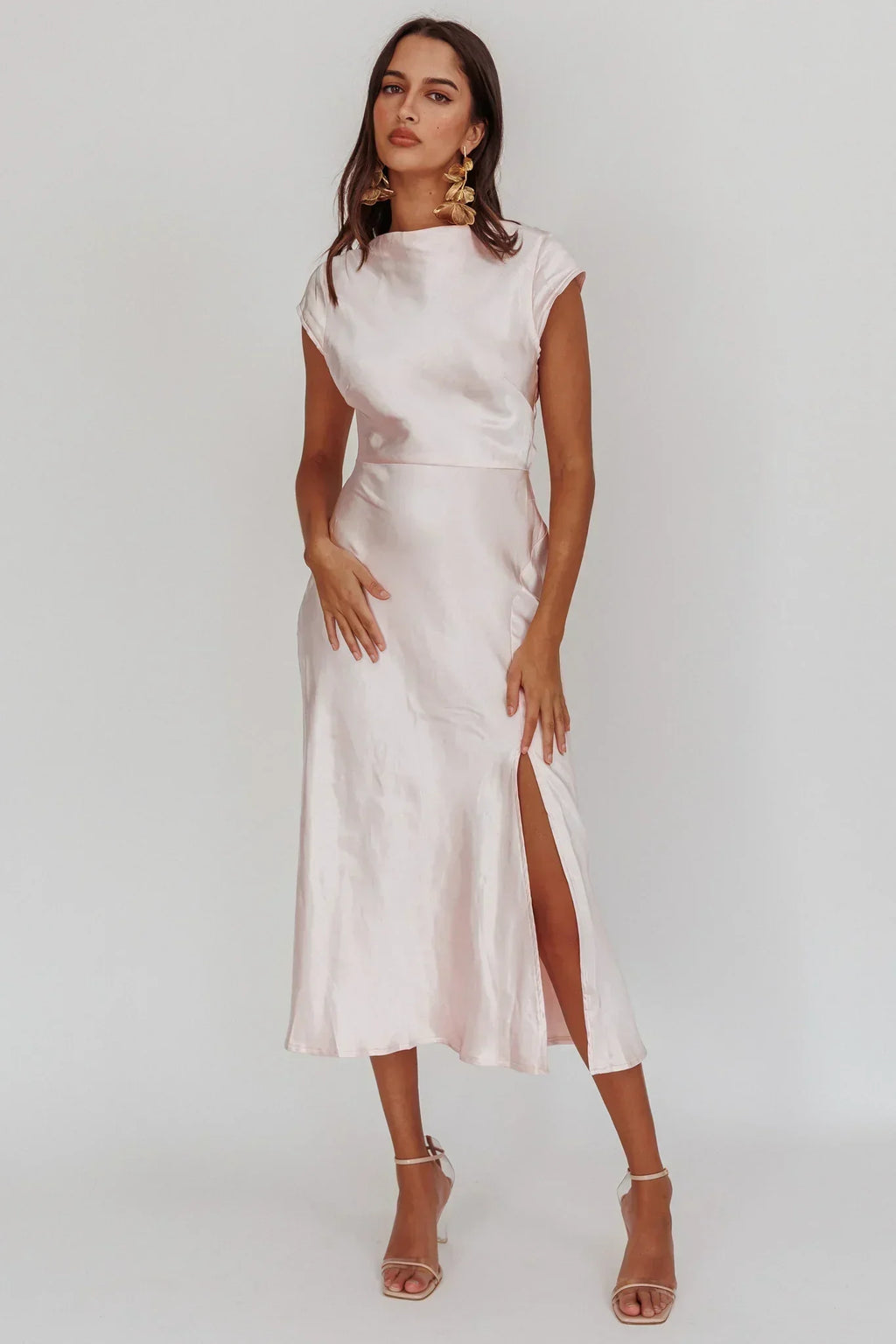 Robe midi Lucinda croisée dans le dos Blush