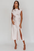 Robe midi Lucinda croisée dans le dos Blush