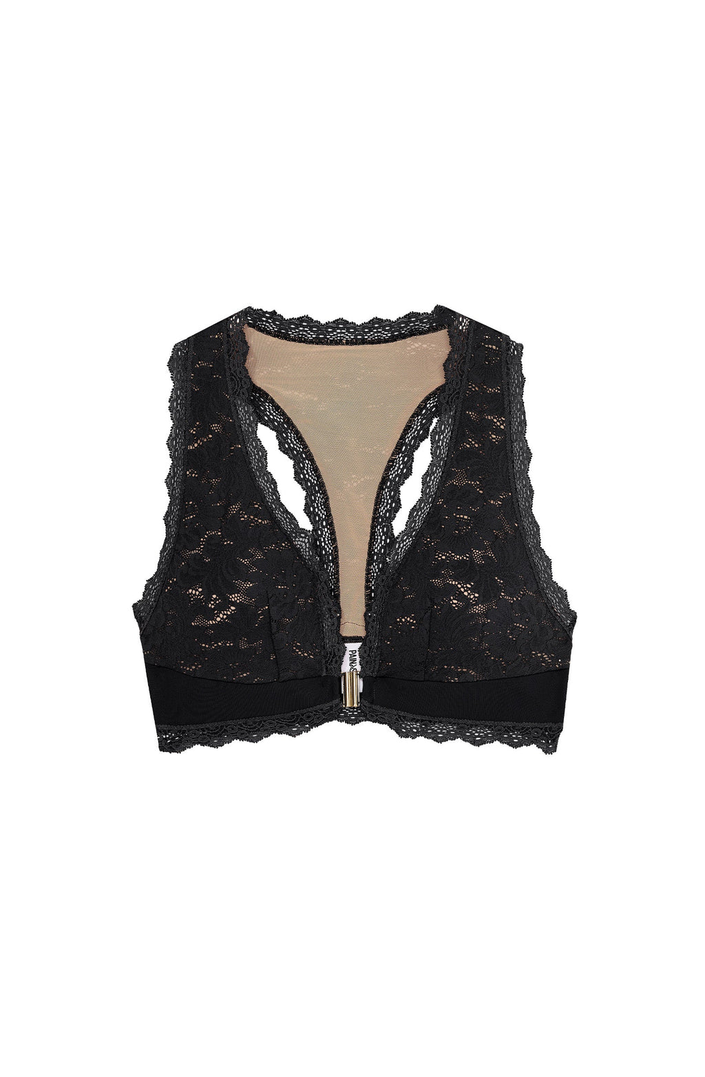stely black Black lace bra with front closure