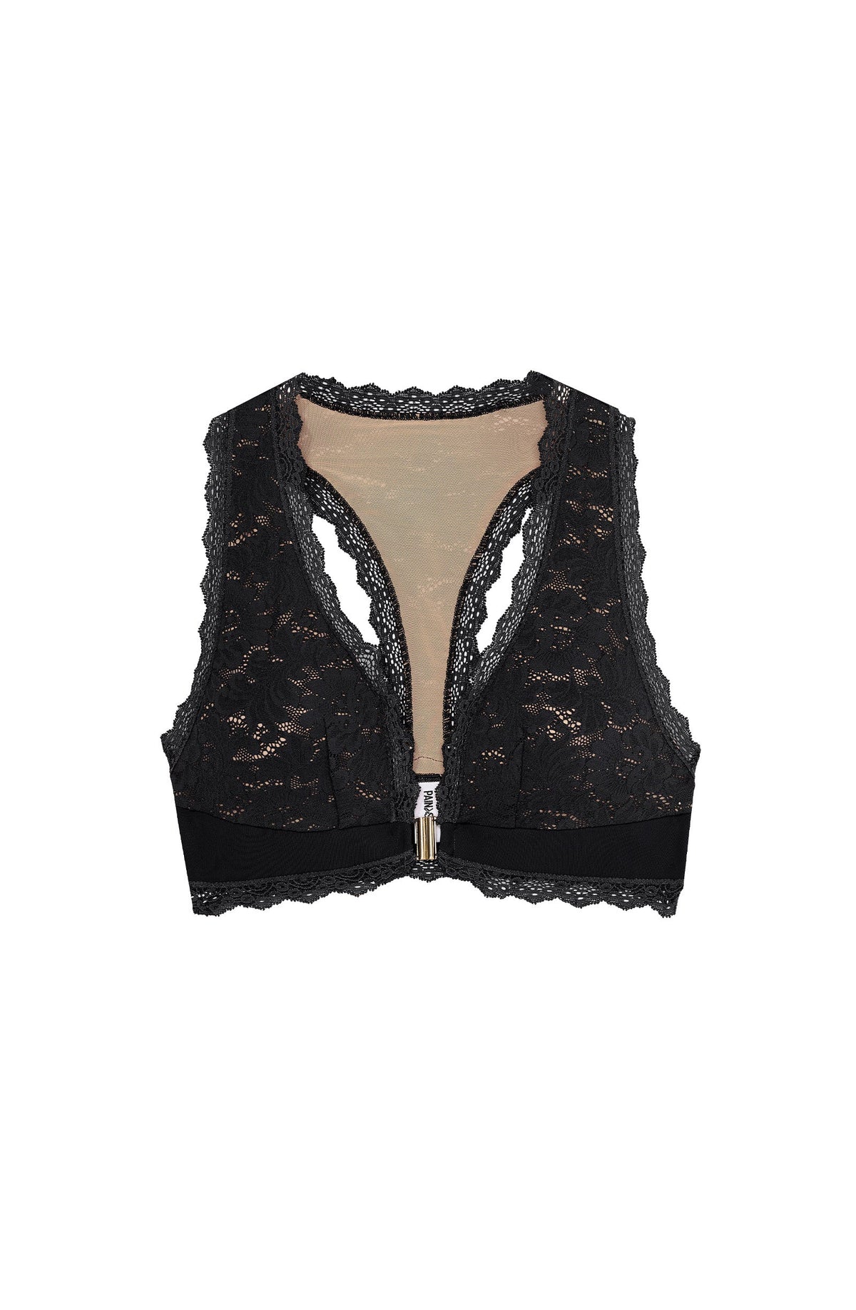 stely black Black lace bra with front closure