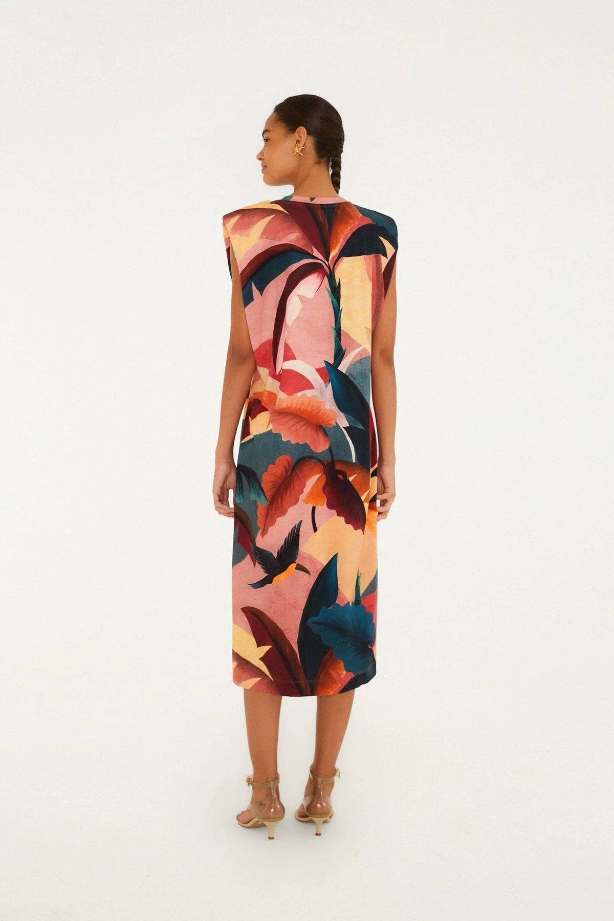 Multicolor Atlantic Rainforest  T-Shirt Midi Dress