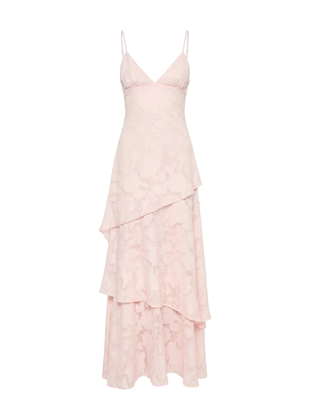 Lyricah Tiered Tie Back Maxi Dress Pink