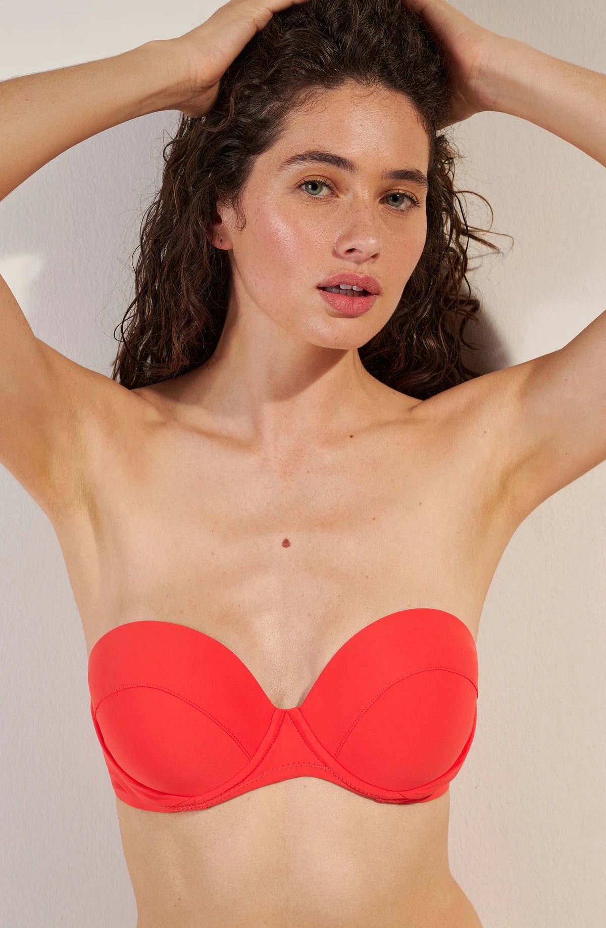 lisia Madder red half-cup underwired bikini top