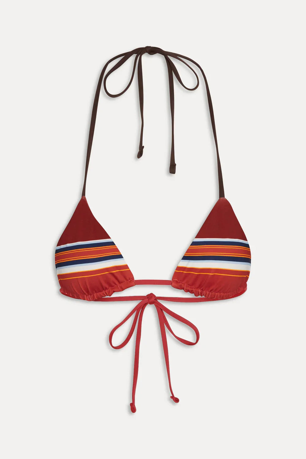 Haut de bikini triangle rayé Nick - Grès