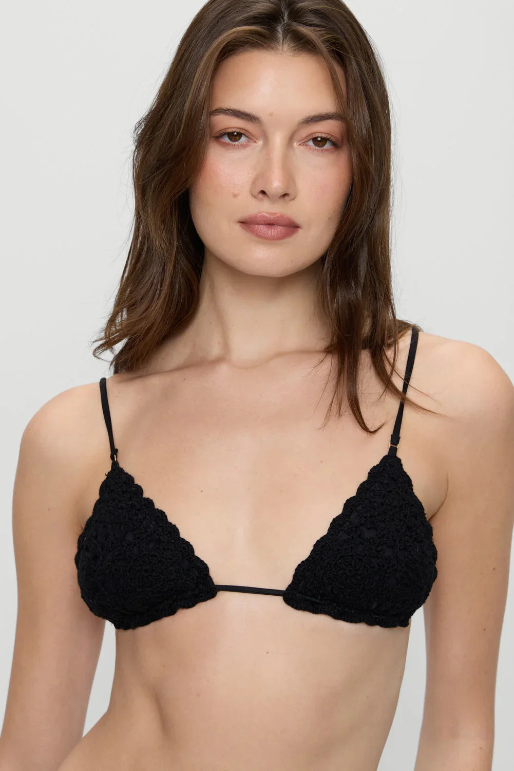 Haut de bikini Elena Crochet Shine - Noir
