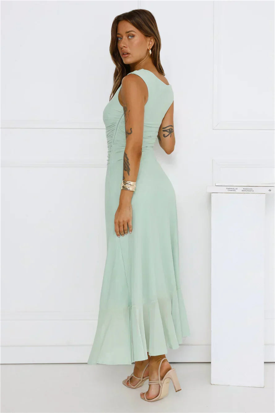 Robe midi en maille épaules dénudées Effortless Girl