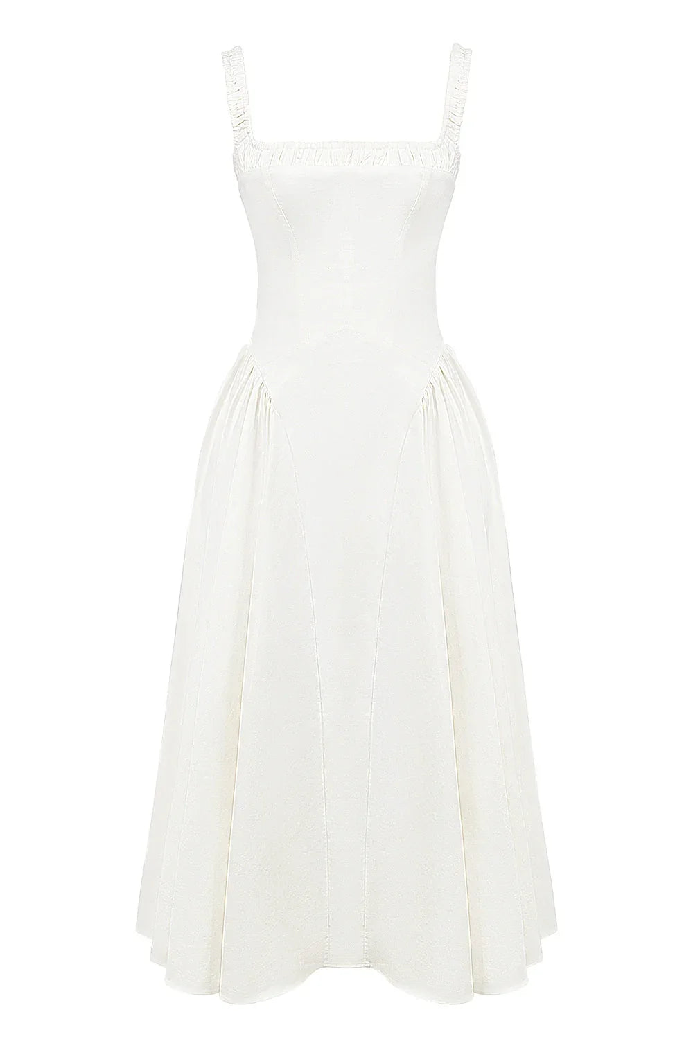 white cotton midi sundress