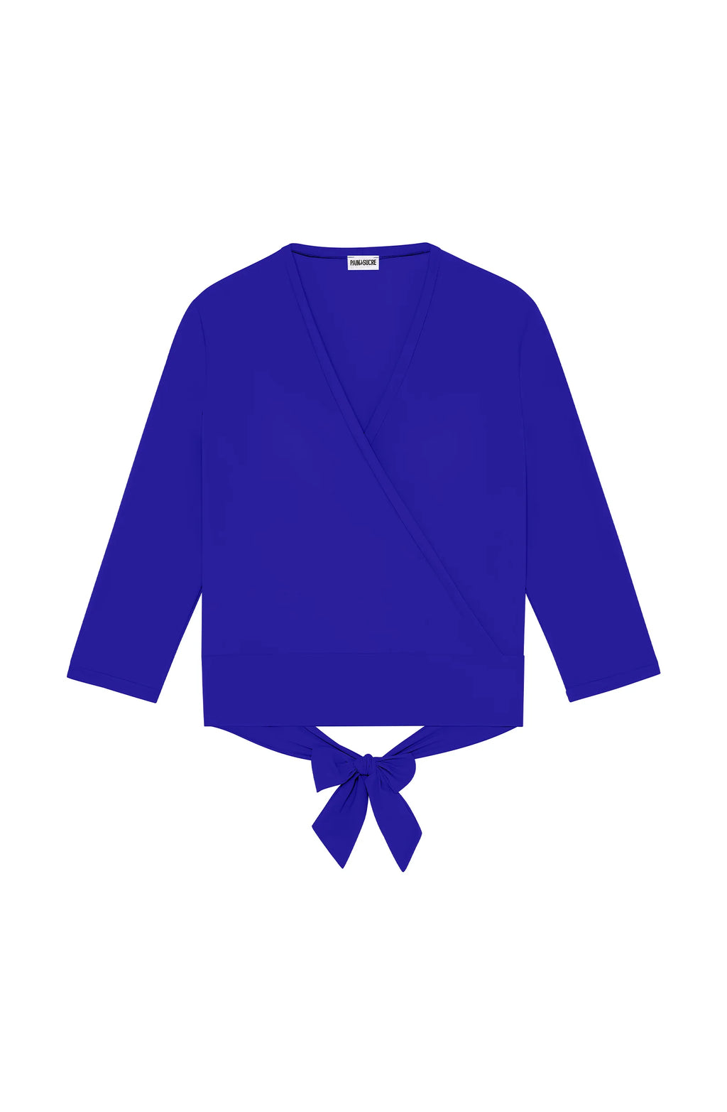 luiza Sapphire Long Sleeve Wrap Top