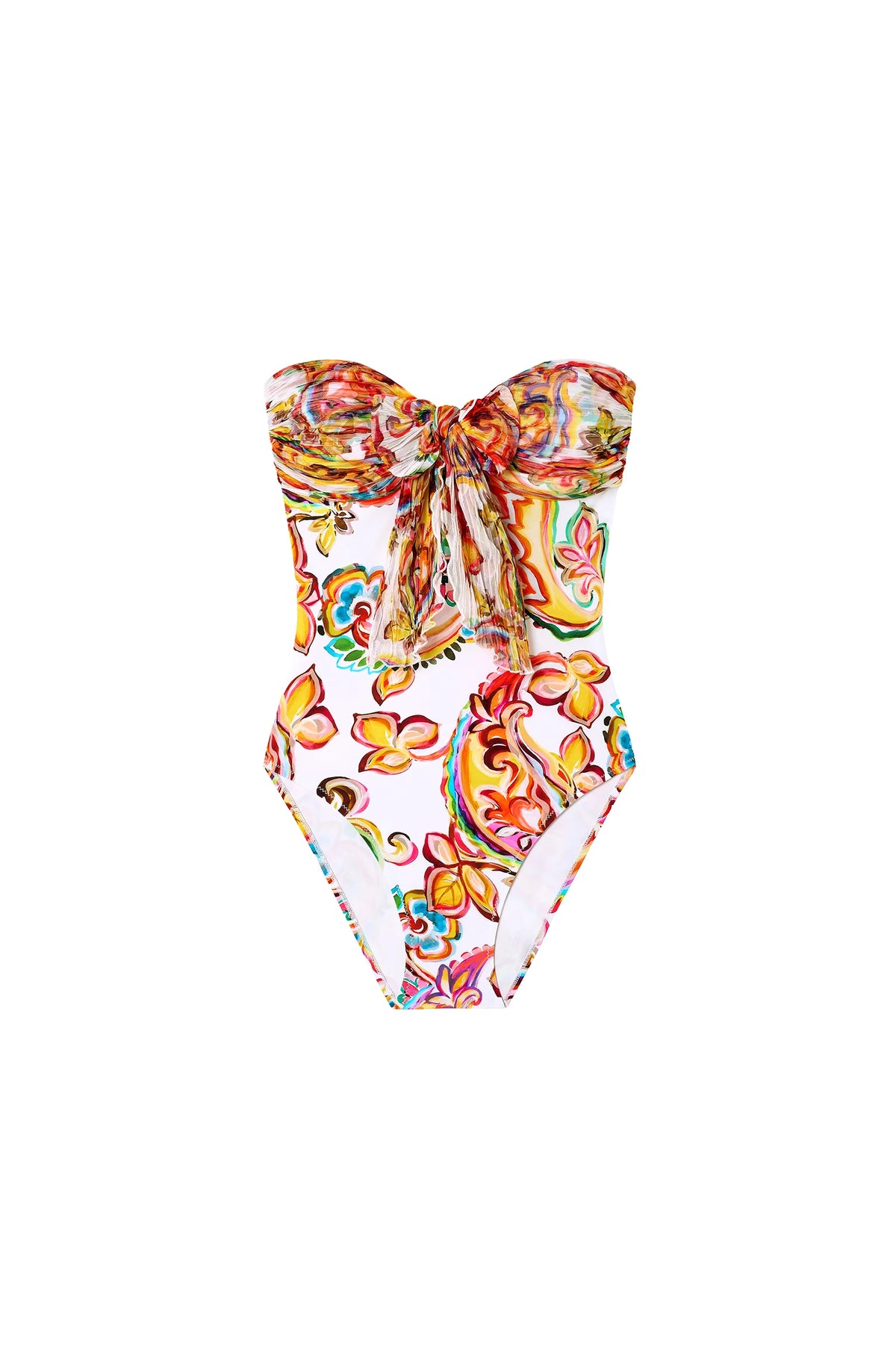 caiman Printed bandeau swimsuit PAISLEY