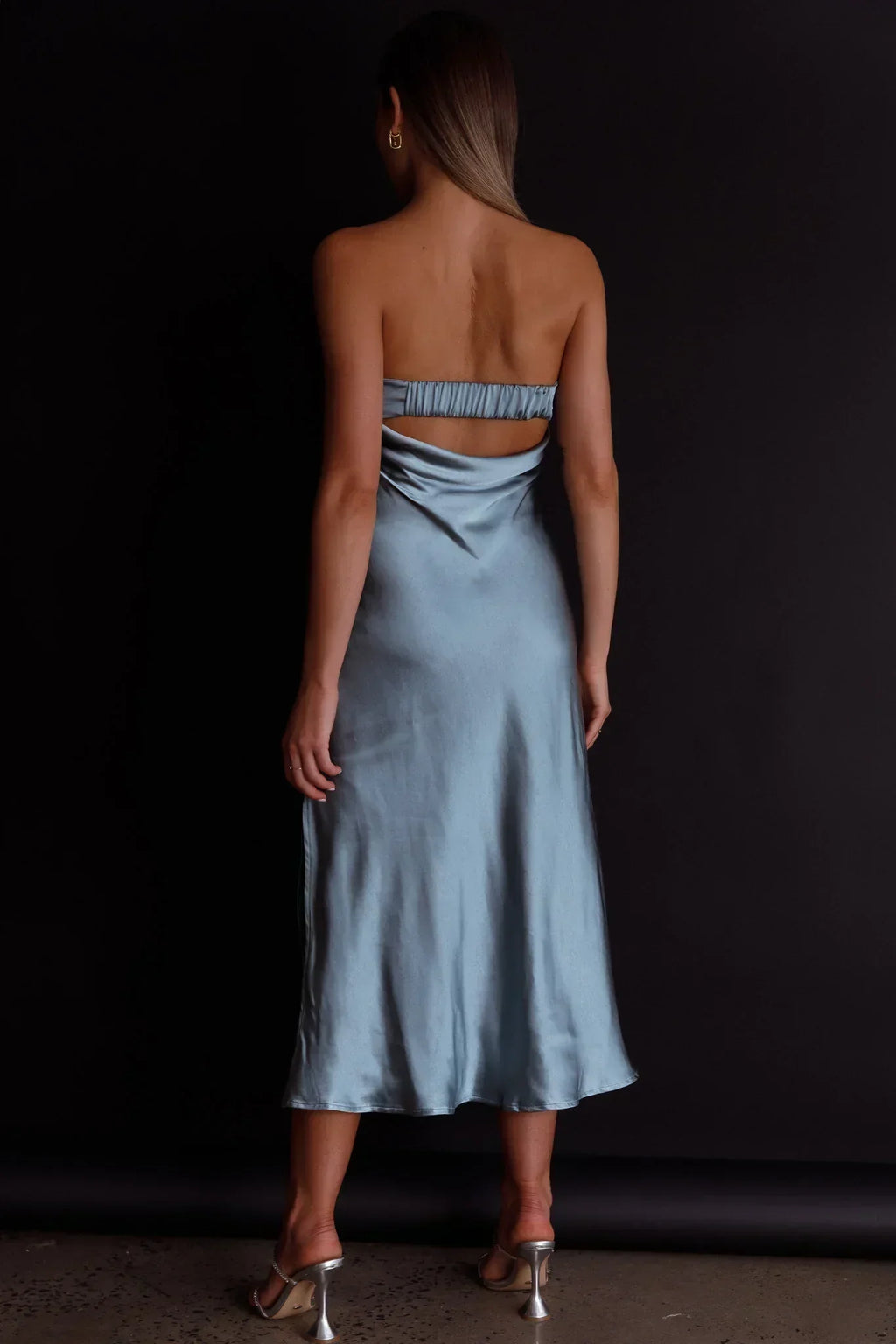 Robe midi dos bénitier Ladies' Night couleur écume de mer