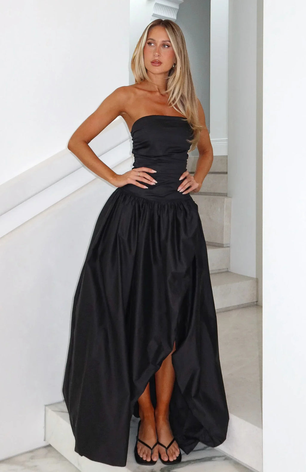 Robe longue bustier « Keep My Promise » noire