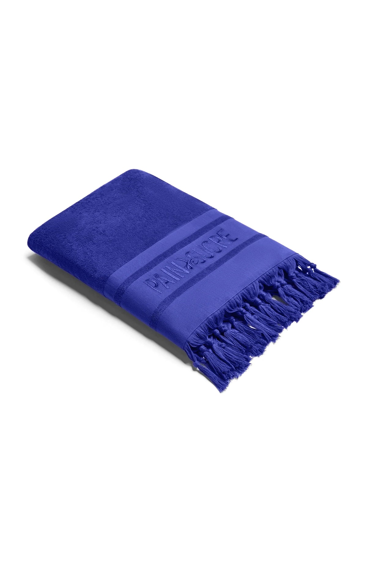 Serviette fouta en éponge violette brodée Zaina