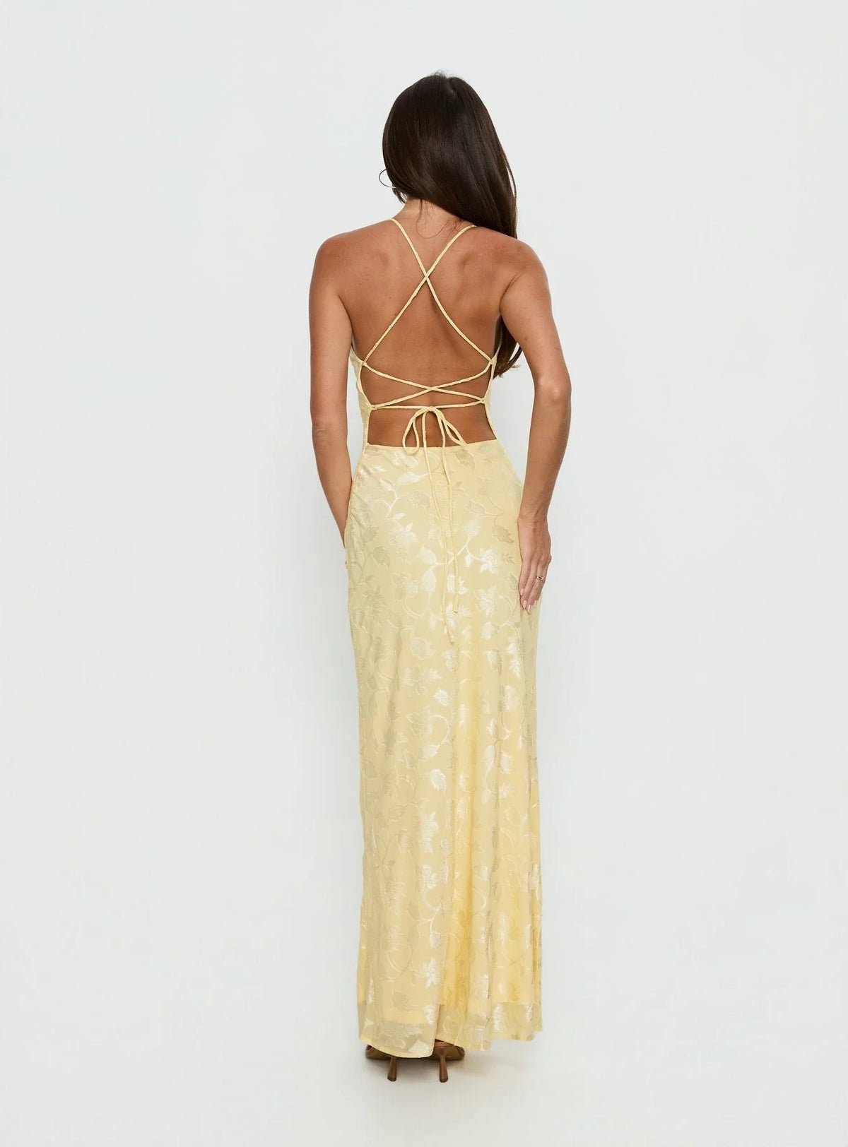 Robe longue Celena à imprimé citrons