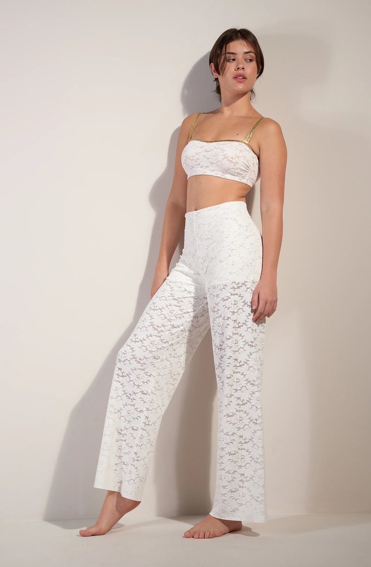 paco Black lace trousers