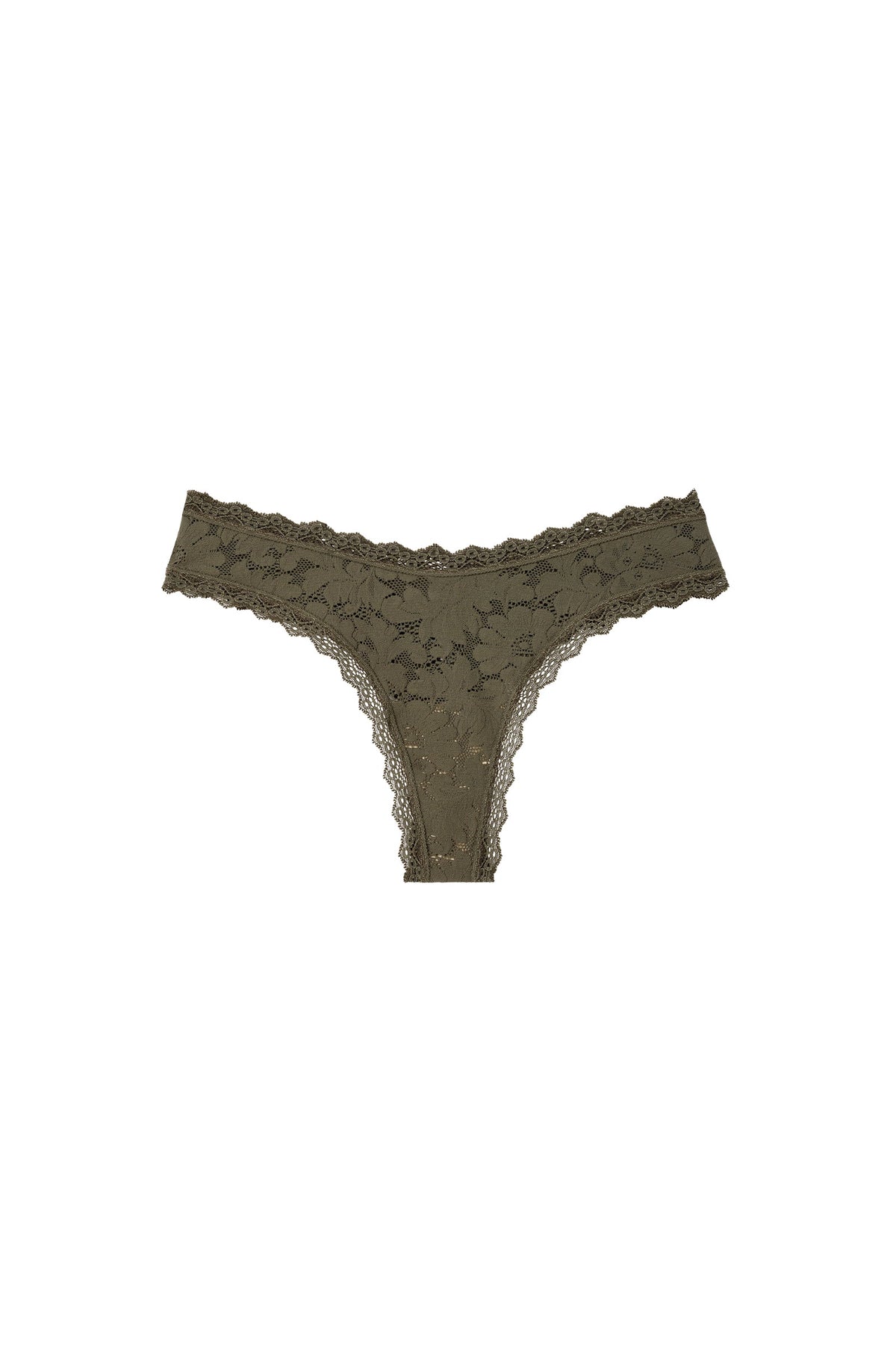 elika Lichen green lace thong