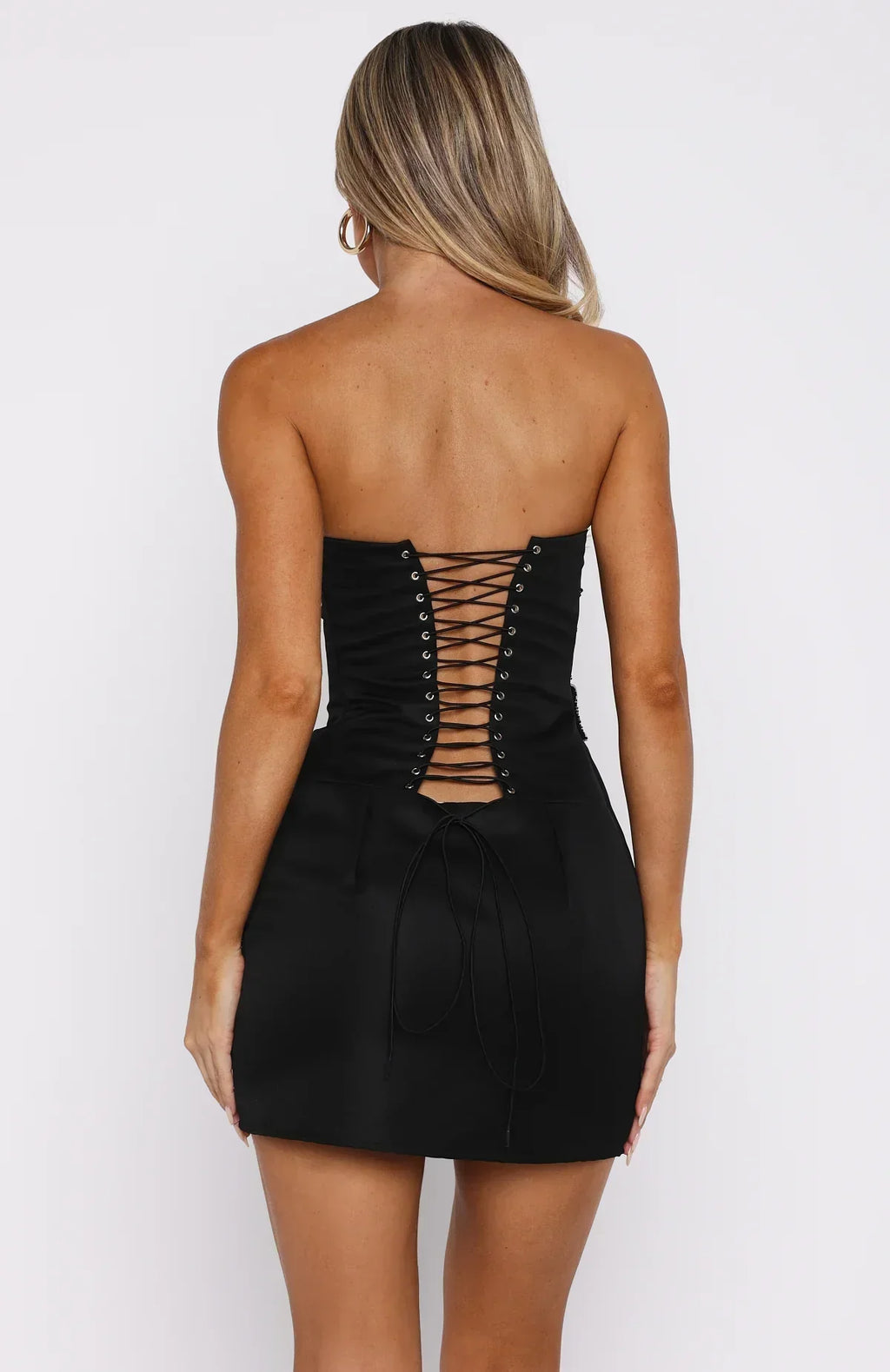 Robe Courte Sans Bretelles Rendezvous Noire