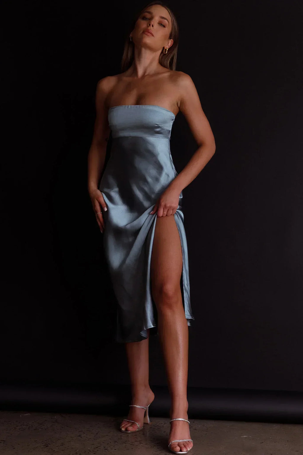 Robe midi dos bénitier Ladies' Night couleur écume de mer
