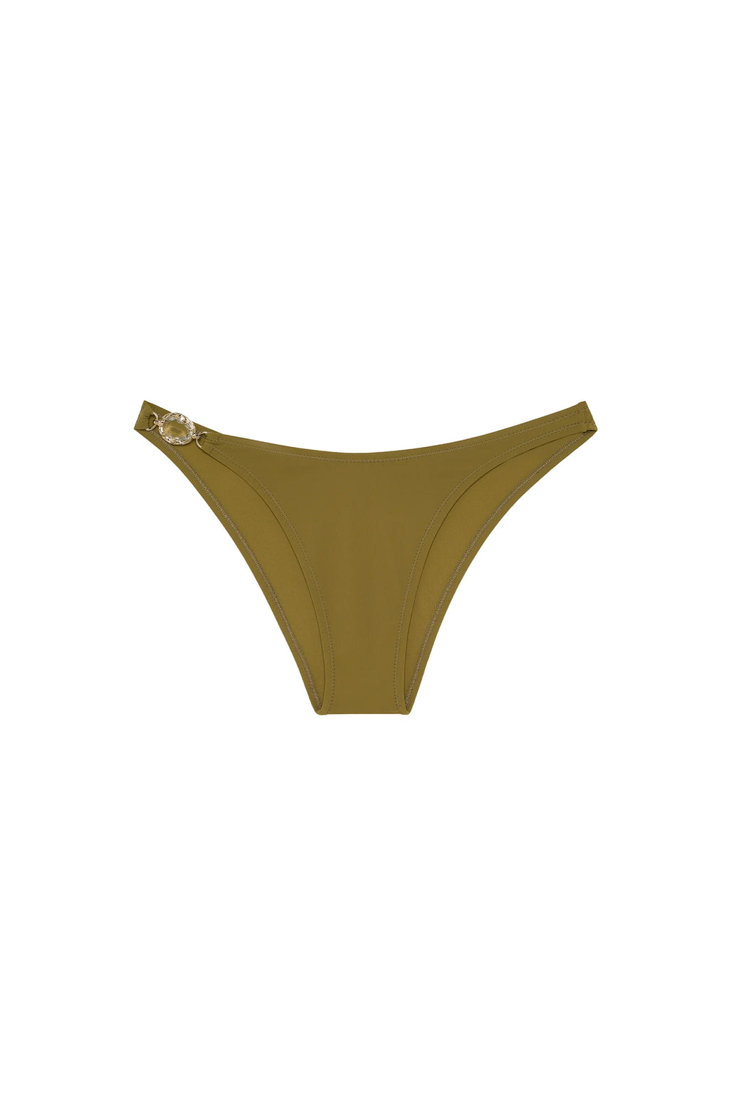 cassie Bronze tanga bikini bottoms with jewels