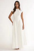 Robe longue Lynnie à manches courtes crème