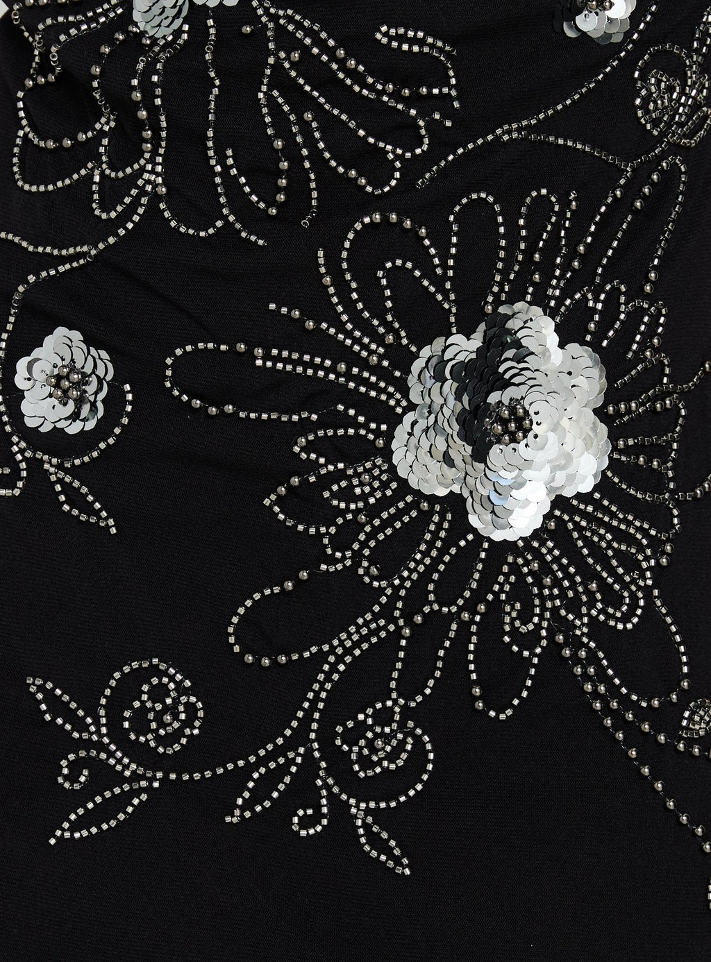 Mini-robe Daphie ornée de perles noir/argent